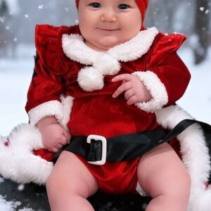 Adorable Red Santa Baby Outfit